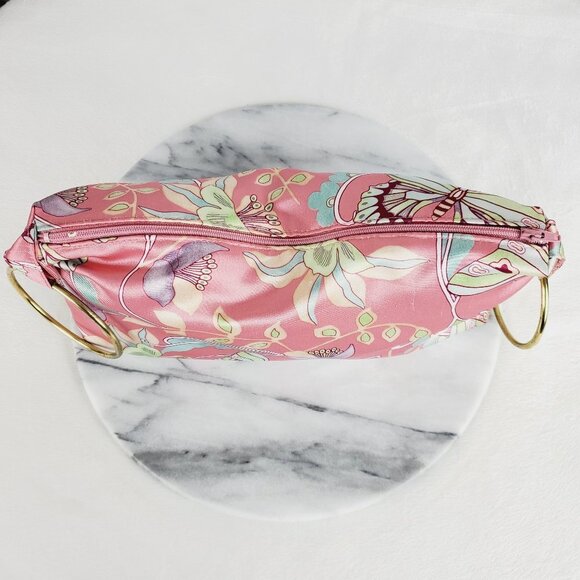 Y2K‎ Vintage Flower & Butterfly Silk Ring Handbag Clutch - Picture 6 of 12